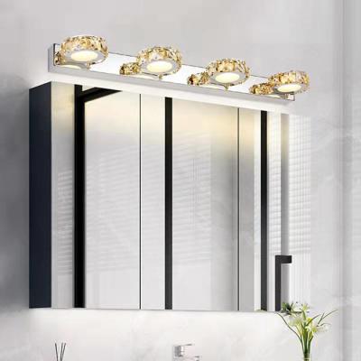 China Indoor Bathroom Crystal Wall Lamp Stainless Steel Led Crystal Mirror Lamp en venta