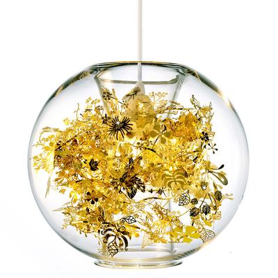 China Ball Flower Glass Pendant Light Living Room Wedding Decoration Lamp for sale