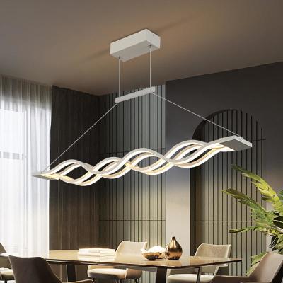 Chine Wave Acrylic LED Chandelier Decorated With Fishline Special Shaped Lamp à vendre