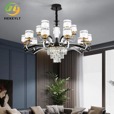 China Crystal Chandelier Lamp Arm Light Luxury European Style Living Room Main Lamp for sale