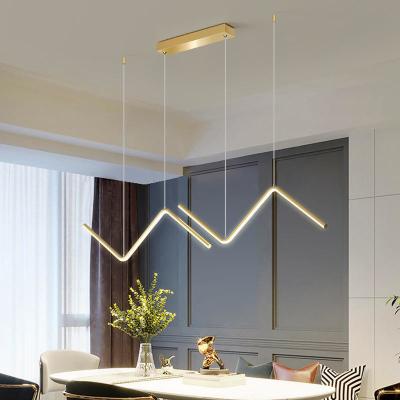 China Dining Room Restaurant Modern Pendant Light Hanging Linear Chandelier for sale