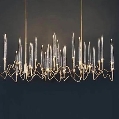 China Arrow Line Crystal Lamp Chandelier Art Design Restaurant Hotel Front Desk Chandelier for sale
