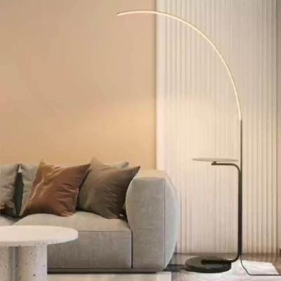 China Showroom Bedroom Led Modern Floor Light Smart Adjustable Black Standing Lamp for sale