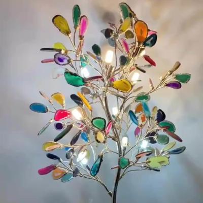 China Home Decor Floor Standing LED Decorative Lightings Iron Material Colorful Tree Shape for sale