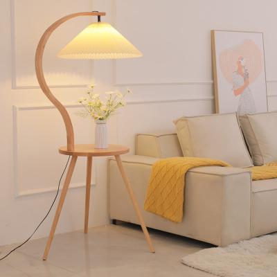 China Solid Wood Tray Floor Lamp For Living Room Tea Table Furniture Bedroom Bedside Lamp for sale