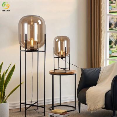 China Postmodern Creative Simple Gourd Glass Floor Lamp For Bedroom Bedside Hotel Study for sale