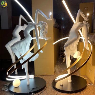 China D78*179cm Modern high quality decorative white human body floor lamp for living room hotel interior residential for sale