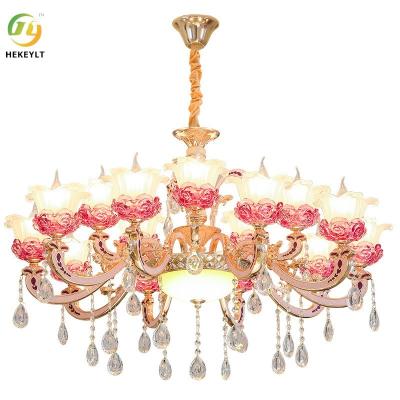 China Luxury Atmosphere Home LED Chandelier Simple Bedroom Crystal Hall Chandelier for sale