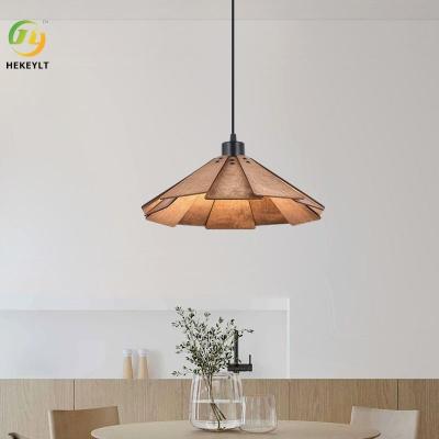 China Wabi Sabi Wood Art Straw Hat Pendant Lamp Restaurant Small Bar Home Tea Room Chandelier for sale