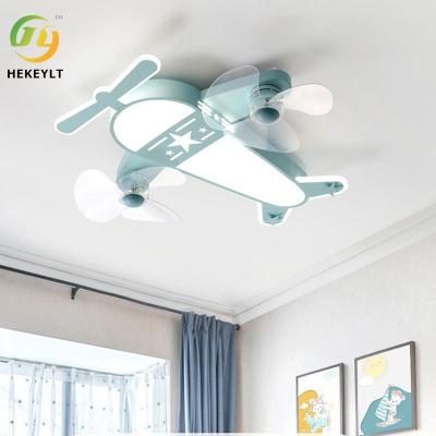 China Household Bedroom Ceiling Light Children'S Room Aircraft Fan Light Frequency Conversion Integrated Invisible Ceiling Fan for sale