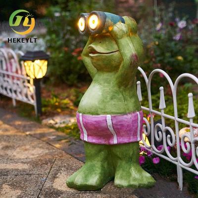 China Solar Frog Light Outdoor Resin Animal Decoration Resin Crafts Garden Yard Garden Landscape Decorative Lights à venda