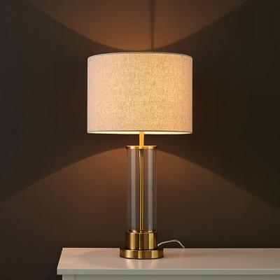 China Modern Simple Creative Led Glass Lamp Living Room Study Bedroom Bedside Reading Decorative Lamp for sale