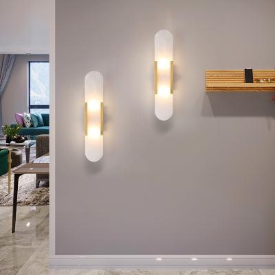 China Post Modern Marble Wall Lamp Living Room TV Background Wall Creative Light Luxury Staircase Porch Lamp à venda