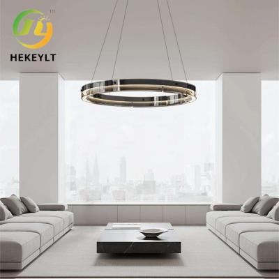China Minimalist Living Room Round Chandelier Modern Creative Styles Glass LED Pendant Light zu verkaufen