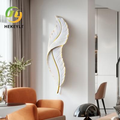 China Creative Nordic Leaves Background Wall Light Modern Simple Bed Porch Corridor Sofa Wall Lamp for sale