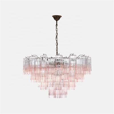 China French Medieval Chandelier Light Luxury Duplex Loft Villa Living Room Exhibition Hall Handmade Glass Stair Lamp for sale