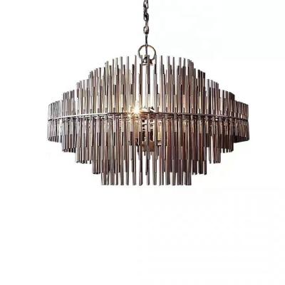 China Luxury Modern Pendant Light Stainless Steel Living Room Villa Chandelier Pendant Lamp for sale