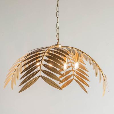 China American Creative Iron Leaf Pendant Light Nordic Living Room Cloakroom Hotel Light for sale
