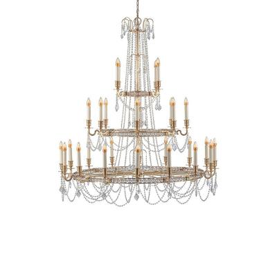 China American Vintage Necklace Candlestick Chandelier Villa Loft Apartment Staircase Light for sale