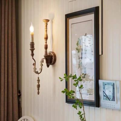 Китай Pastoral Retro Old Wood Art Wall Lamp Living Room Dining Room Bedroom Corridor Wedding Decoration продается