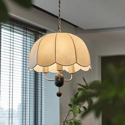 China French Vintage Cloth Pendant Lamp Dining Room Bedroom Fabric Style Table Bar Lamp à venda