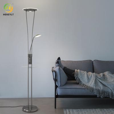 China Postmodern Modern Minimalist Metal LED Lamp Luxury Adjustable Double Head Reading Floor Lamp en venta