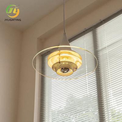 Κίνα Modern Simple White Transparent Restaurant Light Indoor Hotel Bedroom Office Glass Metal PH UFO Light προς πώληση