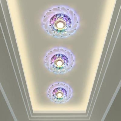 China Modern Crystal Corridor Diameter 200mm Mini Colorful LED Ceiling Lamp for sale
