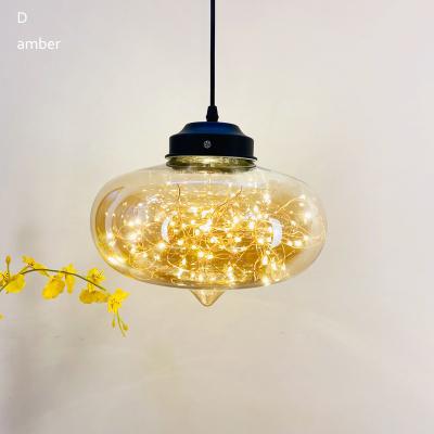 China Diameter 25 / 28CM Luminous Flux 110lm Glass Pendant Light For Wedding for sale