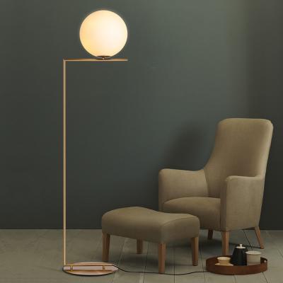 China Nordic Modern Glass Bulb 200mm / 300mm Vertical Gold Floor Lamp for sale