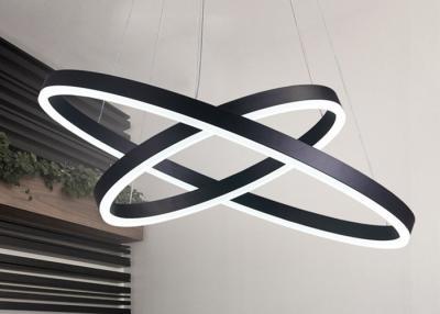 China Área de iluminación 25m2 Ring Chandelier circular moderno de aluminio de acrílico en venta