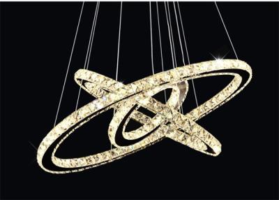 China Edelstahl moderner Ring Light Diamond Crystal Chrome Mirror Finishs 64W zu verkaufen