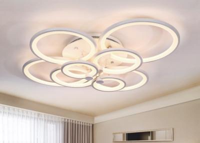 China Multi Heads Lighting Area 15m2 LED AC85V Circle White Indoor Hanging Light for sale