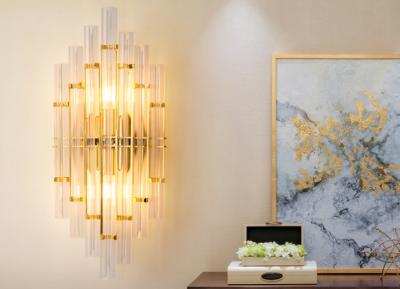 China Metal conduzido 50cm de pouco peso Crystal Wall Lamp da altura do diâmetro 23cm à venda
