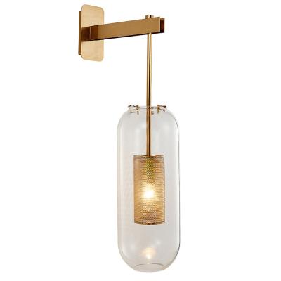 China Post Modern Glass Material Corridor E27 Wall Mounted Lamps for sale
