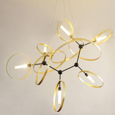 China Post Modern Pendant Light Plating Painting Dornment Metal Ring Chandeliers for sale