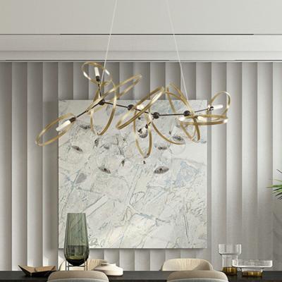 China Sitting Room Modern Pendant Light Plated Painted Led Ring Chandelier for sale