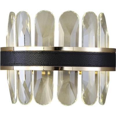 China 10W Double Colors Iron Leather Crystal Led Wall Lamp For Home for sale