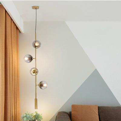 China Cognac Dining Electroplating Glass Ball Pendant Light E27 Type for sale