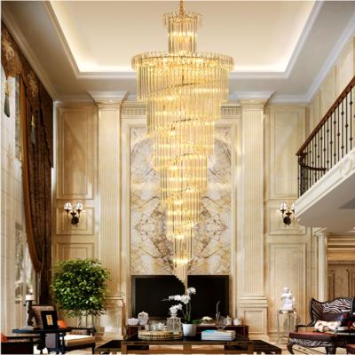 China Hotel Staircase Luxury Gold Modern Crystal Chandelier Dia 450cm for sale