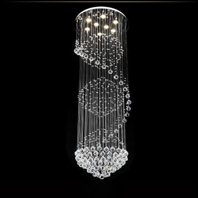 China Interior Villa Staircase Crystal Pendant Light Fashionable For Corridor for sale