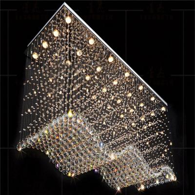 China Decorative Bedroom Crystal Pendant Light Led Crystal Chandelier Length 800mm for sale