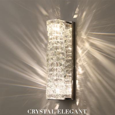 China Artistic Indoor Modern Crystal Wall Lamp Living Room Decoration AC85V for sale