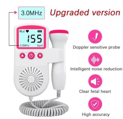 China Pregnant Woman Ultrasound Baby Heart Detector Doppler Fetal Monitor for sale