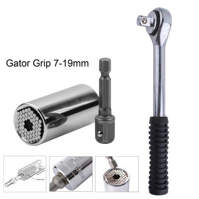 China 7-19mm Universal Socket Wrench with Drill Adapter+3/8