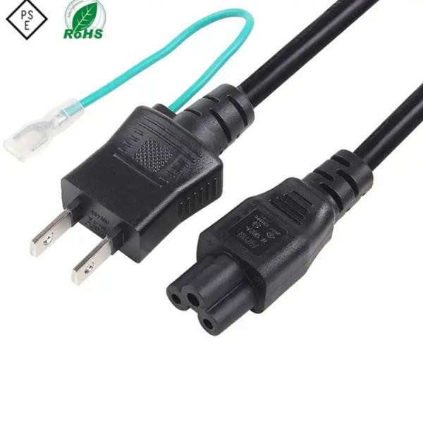 Quality Laptop Japan Power Cord 3 Pin Jet PSE Approval 7A 15A 125V Customized Color for sale