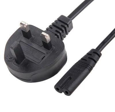 China 3A 5A 10A United Kingdom Power Cord , C7 BS1363 UK 2 Pin Power Cable for sale
