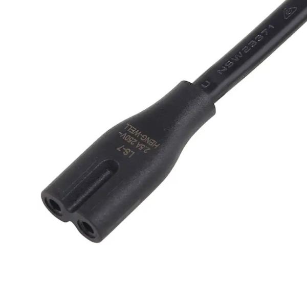 Quality CE Euro Power Cord , VDE 2.5A 250V 2 Pin Plug IEC C7 AC Power Cord for sale