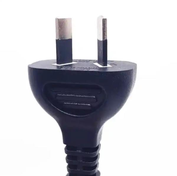 Quality Black Australia Power Cord Type , SAA 2 Pin Extension Cable AC Power Cord 7.5A 250V for sale