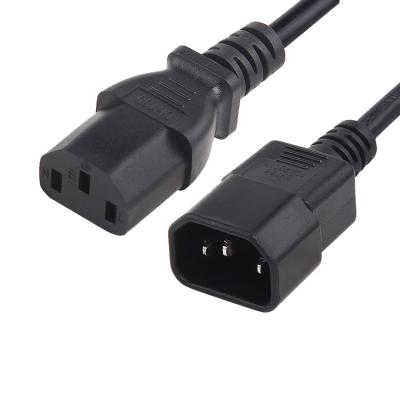 China 10A 125V Extension Power Cord UL Approval IEC C13 C14 Connector Cable Te koop